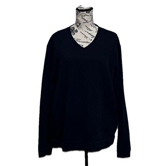 Cutter & Buck Men's Sweater Black Pima Cotton Goth Grunge Moto Biker Preppy L - Picture 1 of 9